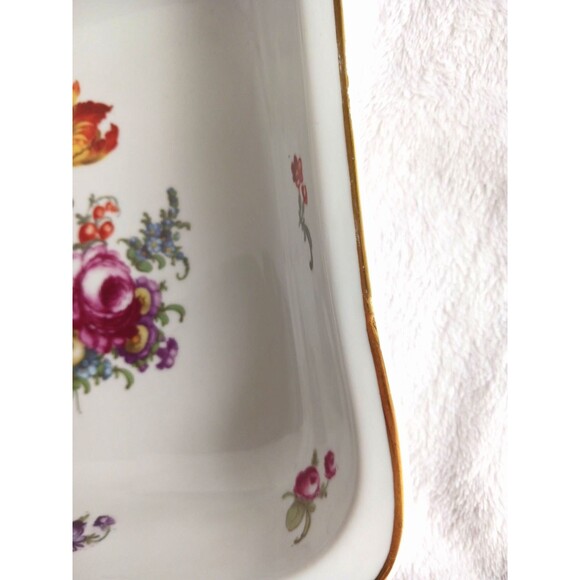 Antique Epiag Czech Serving Dish Gold Gilt Floral Flowers Square 8.5 inch - Picture 12 of 16